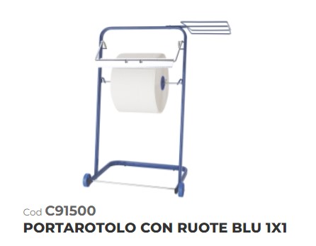 PORTAROTOLO CON RUOTE BLU