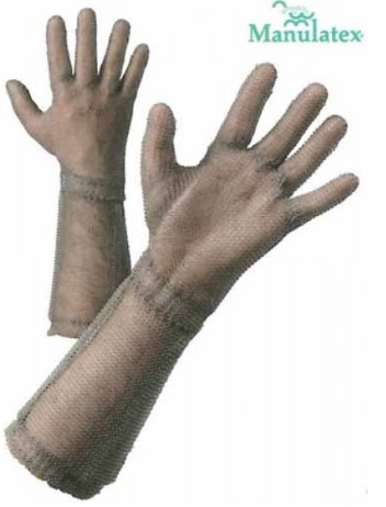 GUANTO MAGLIA ACCIAIO CON AVANBRACCIO DA 15 CM